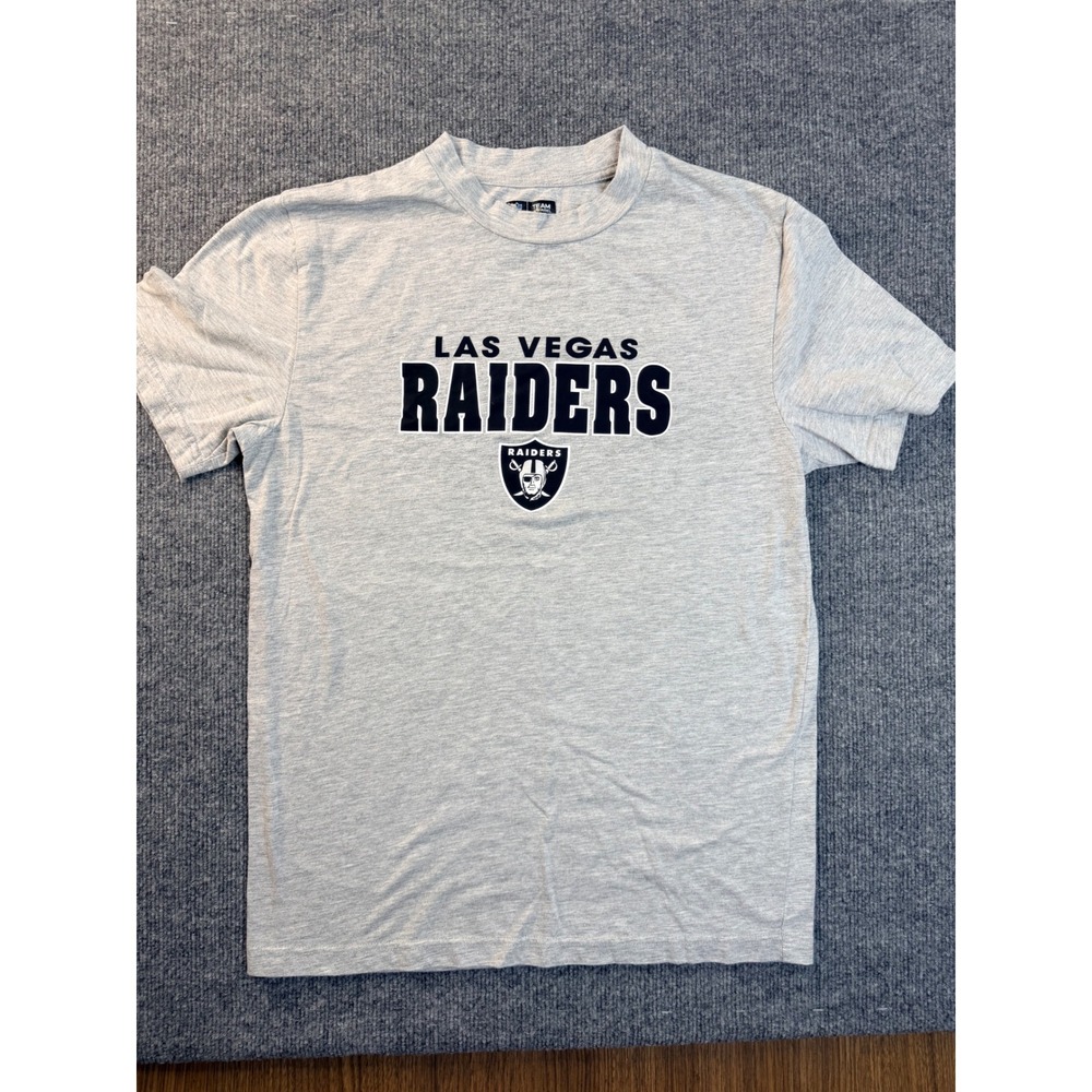 NFL Team Apparel Las Vegas Raiders Shirt Mens Medium Gray Graphic Tee Football